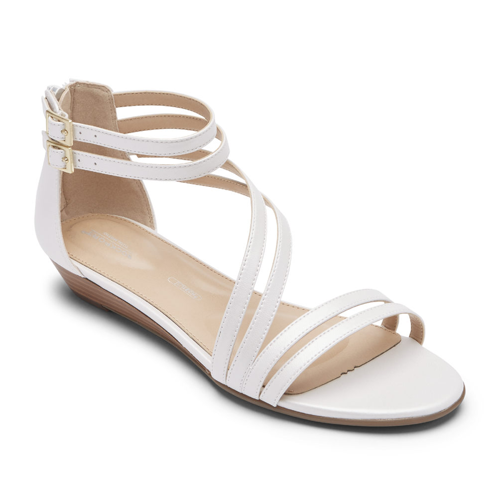 Rockport Sandals For Womens White - Total Motion Zandra Asymmetrical - NB3895710